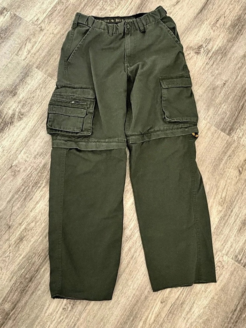 Boy Scouts of America Convertible Uniform Canvas Pants Youth 12 Green